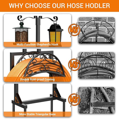 Garden Hose Holder with Shepherds Hooks - Image 4