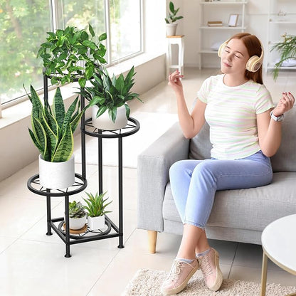 4 Tier Plant Stand Indoor Outdoor, Metal Flower Shelf Display Holder - Image 8