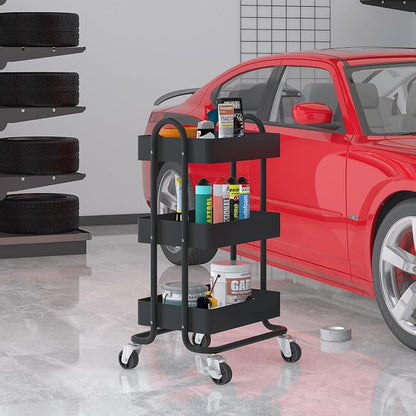 Metal Rolling Cart, 3-Tier Metal Rolling Cart - Image 9