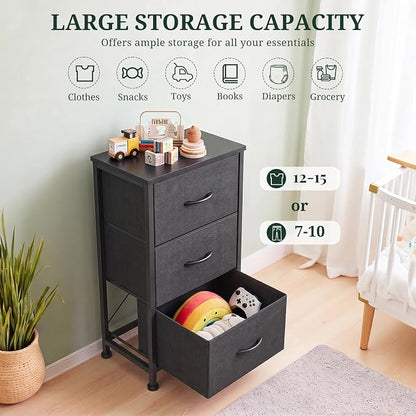 3 Drawers Dresser for Bedroom Fabric Storage Tower - Image 5