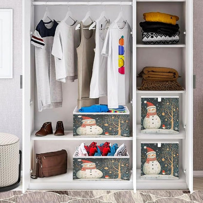 Snowman and Bird Closet Organizers Storage Cubes Storage Bins Shelf Baskets - Image 7