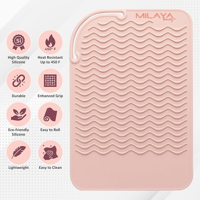 Vanity Accessories Heat Resistant Mat – Silicone Flat Iron & Curling Iron Holder - Image 4