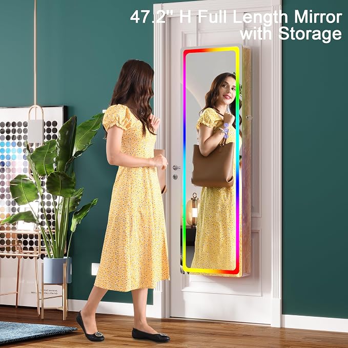 HNEBC LED Mirror Jewelry Cabinet - Image 11