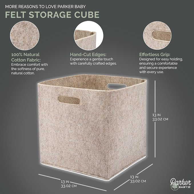 Parker Baby Felt Foldable Storage Cube - Image 2