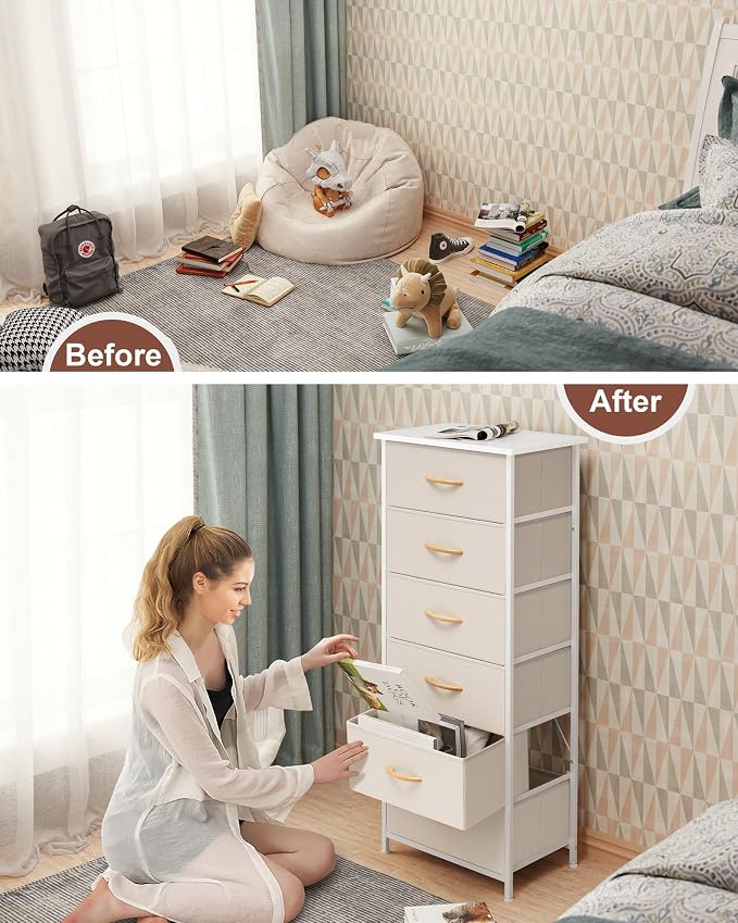 Tall 6-Drawer Fabric Dresser Tower - Image 7