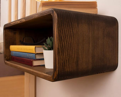 Floating Nightstand Wooden, Bedside Table, Nightstand Shelf, Wall Mounted - Image 3