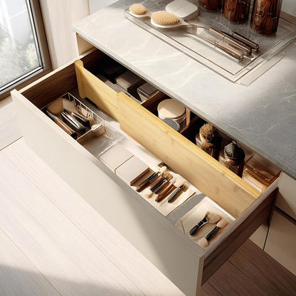 VaeFae 3 Pack Bamboo Drawer Dividers, Expandable Separators - Image 5