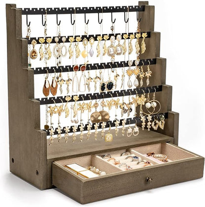 Pinzoveco Earring Organizer, 5 Layer Earring Holder Organizer by Pinzoveco