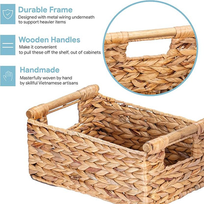 VATIMA Hyacinth Small Wicker Basket 11.6x8.1x4.9" - Image 4