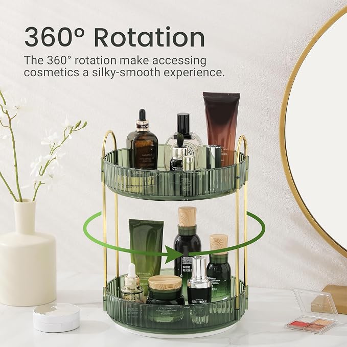 Rotating Makeup Organizer for Vanity, Perfume Skincare Lipstick Organizers for - Image 2