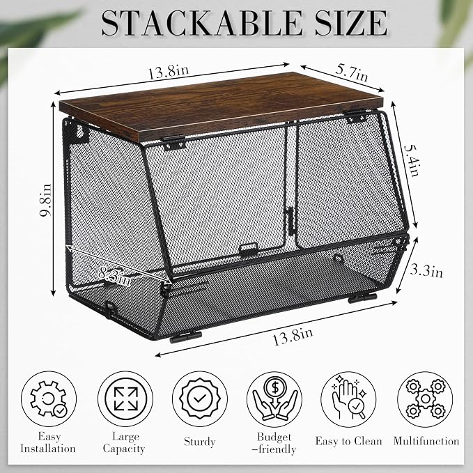 Teenyyou 2 Pcs Stackable Mesh Fruit Basket - Image 2