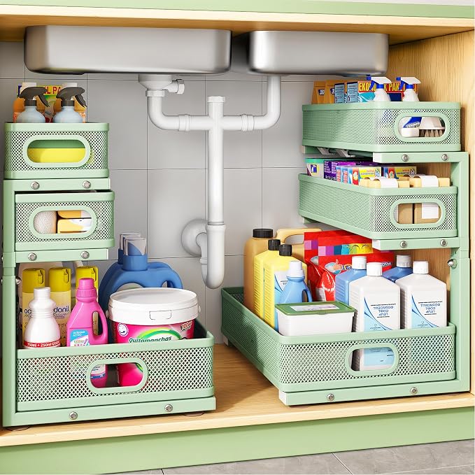 Kitstorack Under Sink Organizer, Slide out Storage Drawer Rack by Kitstorack