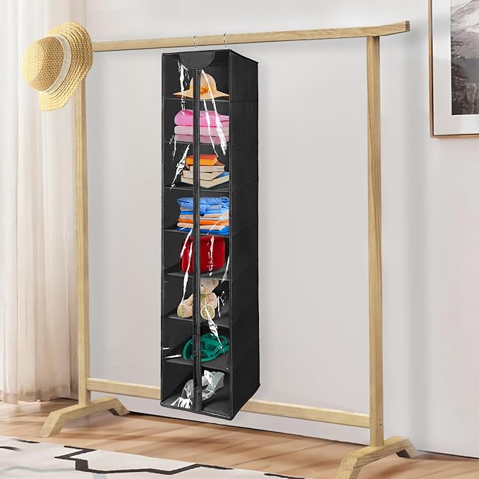 Libeder Hanging Closet Organizer, 8-Shelf Wardrobe Clothes Storage Organizer - Image 2