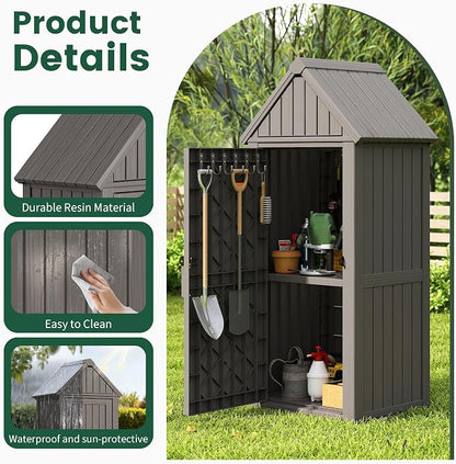Bifanuo Deck Box Storage Shed Outdoor Storage Cabinet, Vertical Waterproof - Image 3