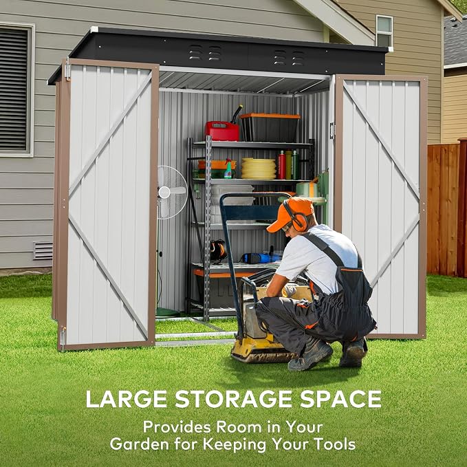 Gizoon 6' x 4' Outdoor Storage Shed - Image 3