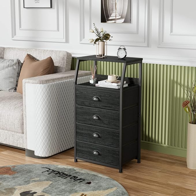 Furnulem Dorm Tall Nightstand, Small Dresser - Image 6
