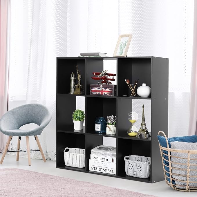 JupiterForce 9 Cube Storage Organizer Wooden Display Shelf W/ 5 Removable Back - Image 7