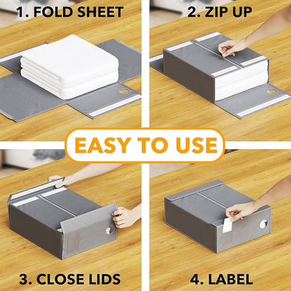 SpaceAid 6 Pack Bed Sheet Organizers and Storage, Foldable Sheet Organizer - Image 3
