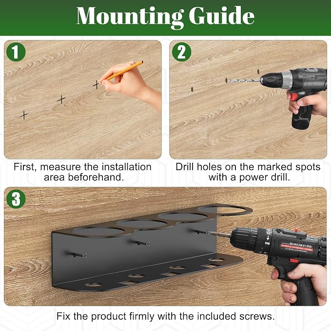 Spray Bottle Holder, Spray Bottle Holder Wall Mount Space-Saving Cold-Rolled - Image 6