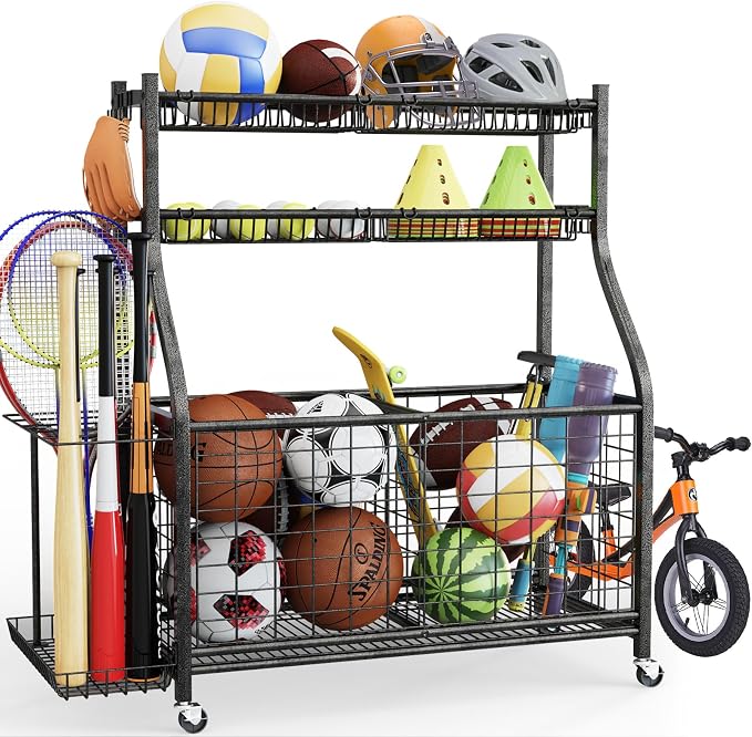 Garage Sports Equipment Organizer, Ball Storage by Unknown