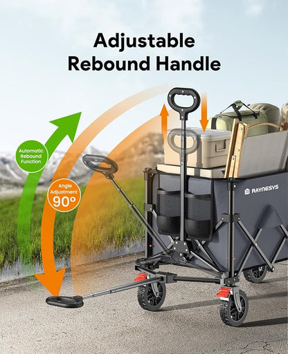 Wagons Carts Foldable, Collapsible Foldable Wagon 330lbs Capacity, 180L Large - Image 8