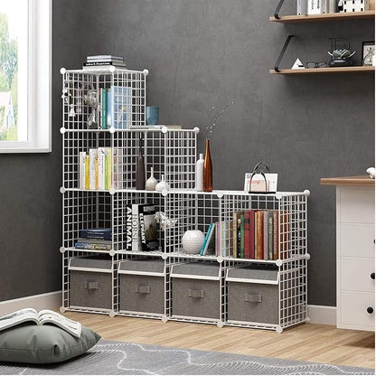 C&AHOME Wire Cube Storage, 12-Cube Storage Organizer Metal, C Grids Storage - Image 4