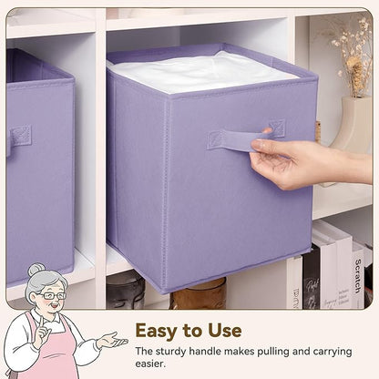GRANNY SAYS 11 Inch Cube Storage Bins, Lavender Purple, Sturdy Handles - Image 5