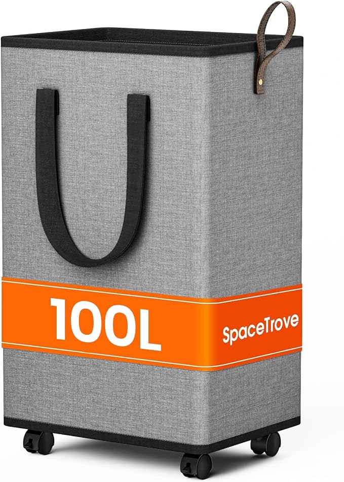 SpaceTrove Laundry Basket with Wheels, Collapsible Laundry Baskets, Laundry by Unknown