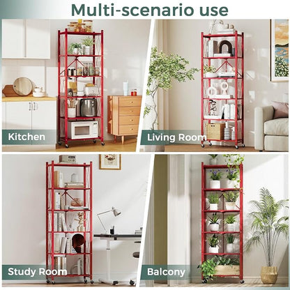 DEANIC 6-Shelf Folding Bookcase - Image 6