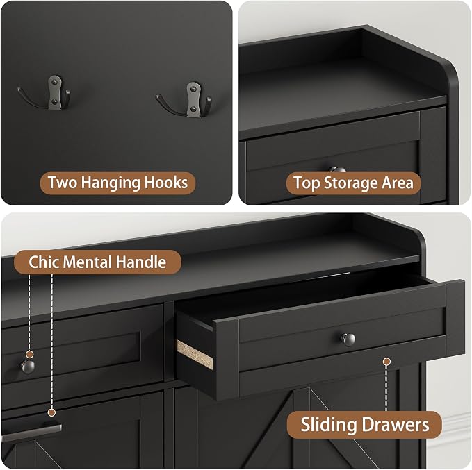 Shoe Cabinet with 4 Flip Drawers & 2 Top Drawers, Hidden Slim Shoe Rack - Image 6