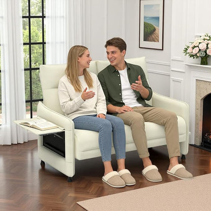 Faux Leather Loveseat, Upholstered Loveseat - Image 3