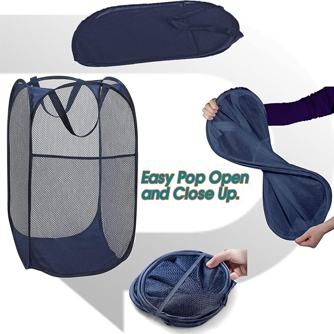 BATTOO Deluxe Strong Mesh Pop up Laundry Hamper Basket - Image 4