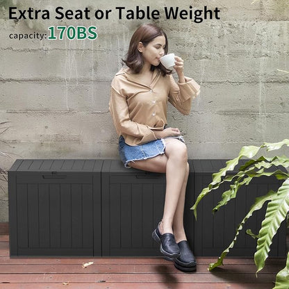 30 Gallon Resin Deck Box, Lockable Outdoor Storage Box - Image 3