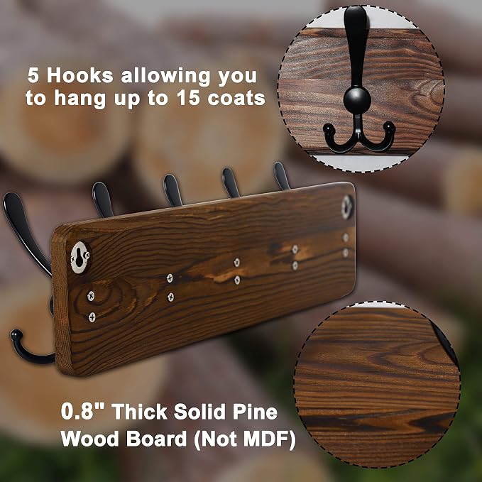 Dseap Coat Rack Wall Mounted - Image 8