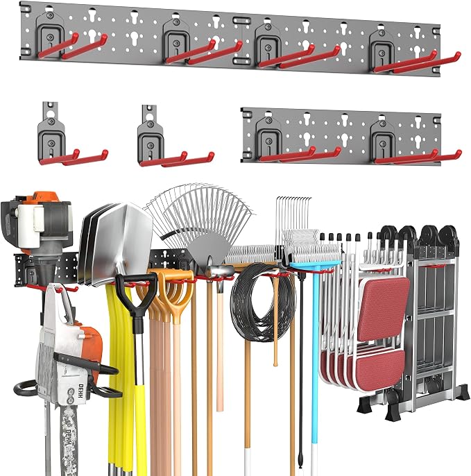 TORACK Garden Tool Organizer Wall Mounted, Garage Folding Chair Storage Rack by TORACK
