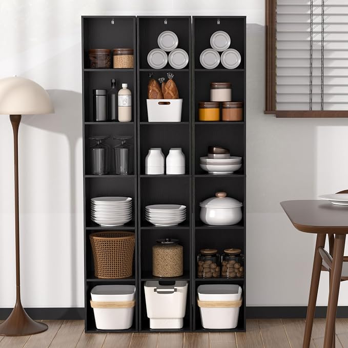 6 Cube Storage Organizer, Narrow Open Shelf Bookcase, Freestanding 6 Cube - Image 8