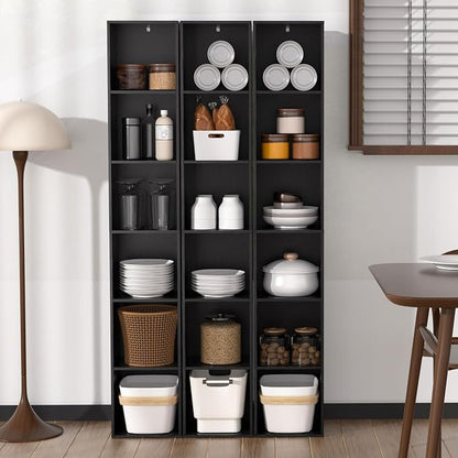 6 Cube Storage Organizer, Narrow Open Shelf Bookcase, Freestanding 6 Cube - Image 8