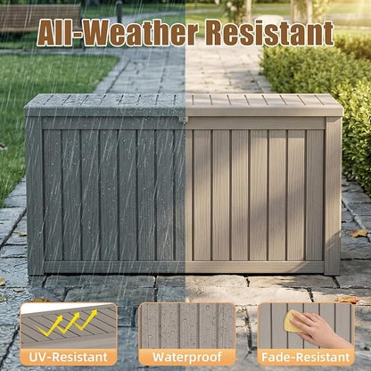 200 Gallon Outdoor Storage Box, Large Resin Deck Box, Waterproof Lockable - Image 2