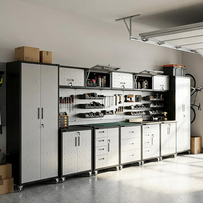 12-Piece Heavy Duty Steel Garage Cabinet System | All-in-One Modular Garage by VIYET
