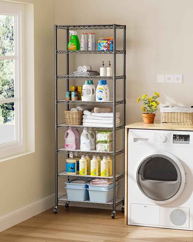 Golpart Shelves Storage Shelf Wire Closet Bathroom Organizers Metal Pantry | 8 - Image 7