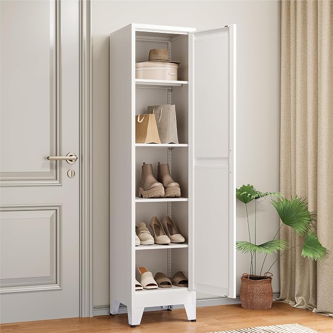 COFaR 67" Tall Metal Pantry Cabinet, Slim Freestanding Cupboard - Image 4