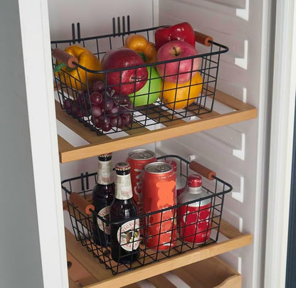 JUNCHU CHERRY Wire Kitchen Storage Basket 2 Packs, Perfect Pantry Organization - Image 9