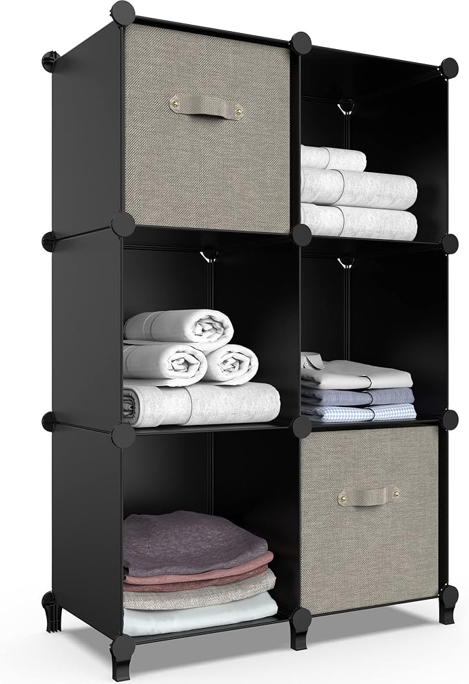 6-Cube Storage Organizer, Closet Organizer Storage Cabinet Shelf Bookcase by DecorateYourHome