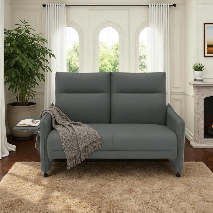 Faux Leather Loveseat, Upholstered Loveseat by Tbillionnext