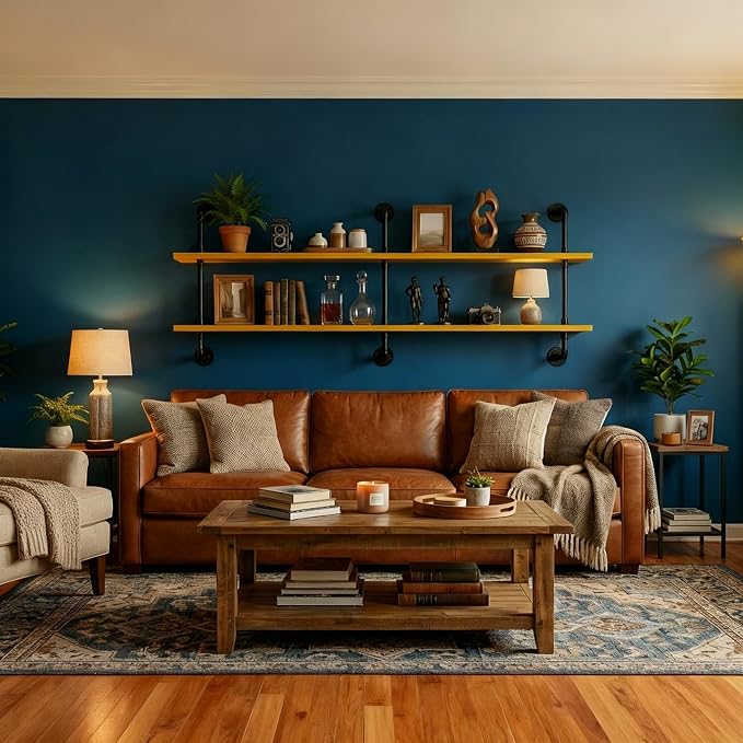HDDFER Industrial Pipe Shelving Rustic Floating Bookshelf - Image 6