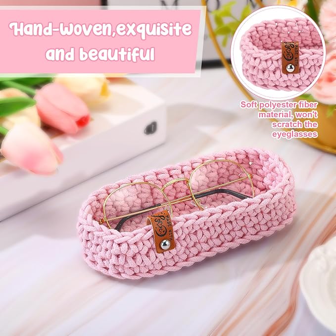 Tioncy Eyeglasses Holder for Nightstand Wool Anti Scratch Desk Bedside Knit - Image 3