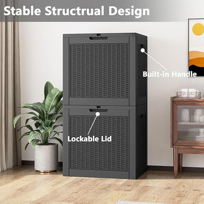 Outdoor Storage Box, Resin Deck Boxes Indoor and outdoor, Waterproof Storage - Image 5