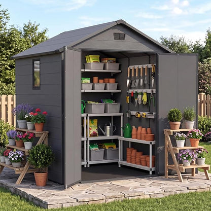 Patiowell 6X6 FT Plastic Outdoor Storage Shed - Image 8
