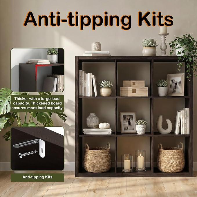WannabeMyself【2026 Wooden Thick Frame】 9 Cube Storage Organizer - Image 4