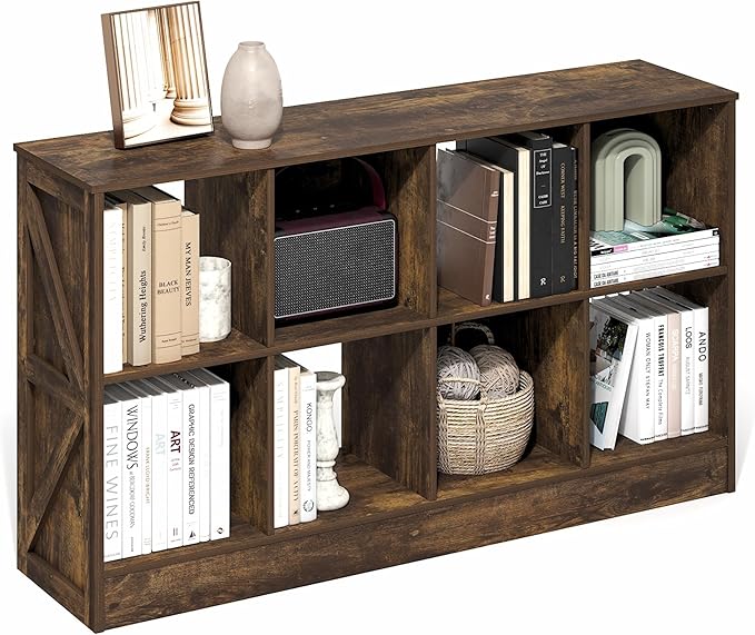 Furinno Jensen Book Shelf, 8-Cube Farmhouse Bookshelf, Display Bookcase by Furinno-FitsYourSpaceFitsYourBudget